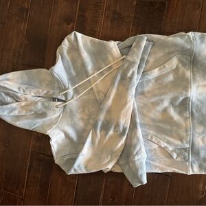 Good Blue Cropped Tie-Dye Hoodie